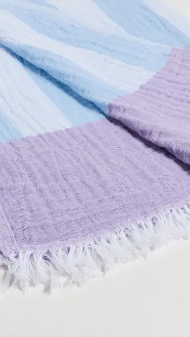 Hat Attack Stripe Turkish Towel Pale Blue/Cream/Lilac One Size | Thumbnail 4 Hat Attack Stripe Turkish Towel Pale Blue/Cream/Lilac One Size | Thumbnail 4