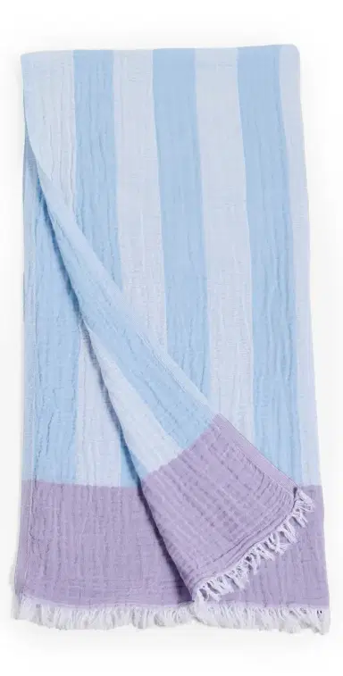 Hat Attack Stripe Turkish Towel Pale Blue/Cream/Lilac One Size | Thumbnail 1 Hat Attack Stripe Turkish Towel Pale Blue/Cream/Lilac One Size | Thumbnail 1