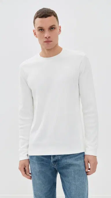 Vince Thermal Crew Shirt Off White M | Thumbnail 2 Vince Thermal Crew Shirt Off White M | Thumbnail 2