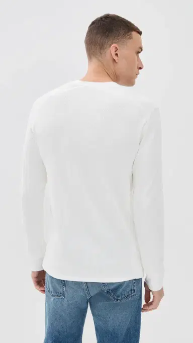 Vince Thermal Crew Shirt Off White M | Thumbnail 3 Vince Thermal Crew Shirt Off White M | Thumbnail 3