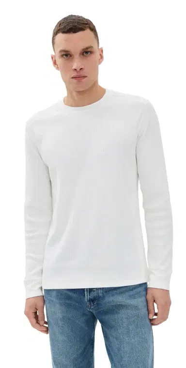 Vince Thermal Crew Shirt Off White M | Thumbnail 1 Vince Thermal Crew Shirt Off White M | Thumbnail 1