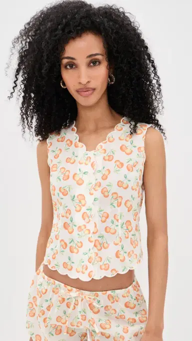 Montce herbet Cherry Scalloped Top Cherry herbet | Thumbnail 2 Montce herbet Cherry Scalloped Top Cherry herbet | Thumbnail 2