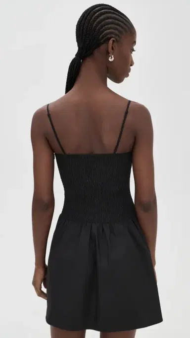 Susana Monaco Poplin Smocking Dress Black | Thumbnail 3 Susana Monaco Poplin Smocking Dress Black | Thumbnail 3
