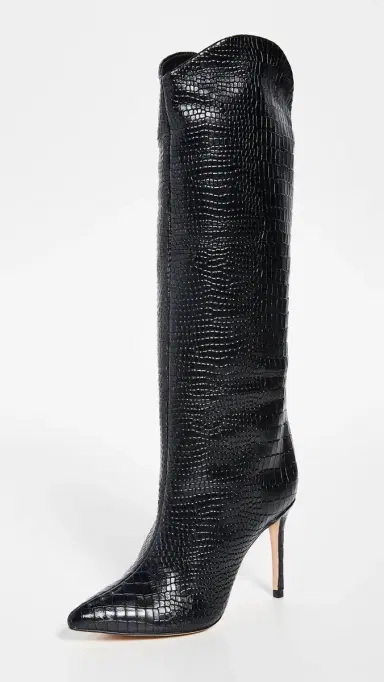 Schutz Maryana Croc Tall Boots Black | Thumbnail 2 Schutz Maryana Croc Tall Boots Black | Thumbnail 2