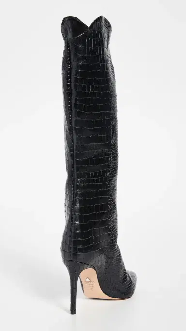Schutz Maryana Croc Tall Boots Black | Thumbnail 4 Schutz Maryana Croc Tall Boots Black | Thumbnail 4