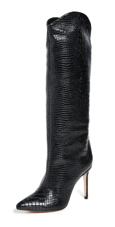 Schutz Maryana Croc Tall Boots Black | Thumbnail 1 Schutz Maryana Croc Tall Boots Black | Thumbnail 1