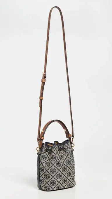 Tory Burch T Monogram Mini Bucket Bag Tory Navy One Size | Thumbnail 4 Tory Burch T Monogram Mini Bucket Bag Tory Navy One Size | Thumbnail 4