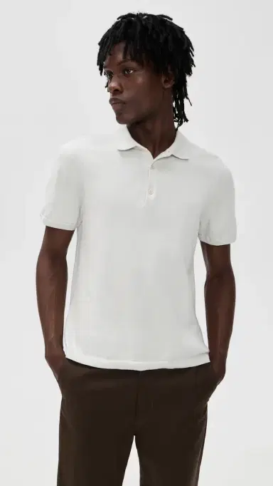 REIGNING CHAMP Supima Knit Riviera Polo Oyster | Thumbnail 2 REIGNING CHAMP Supima Knit Riviera Polo Oyster | Thumbnail 2