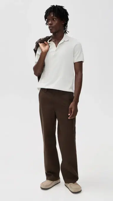 REIGNING CHAMP Supima Knit Riviera Polo Oyster | Thumbnail 5 REIGNING CHAMP Supima Knit Riviera Polo Oyster | Thumbnail 5
