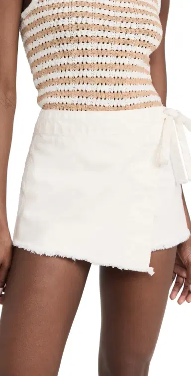 Free People Emmy Denim Skort White | Thumbnail 1 Free People Emmy Denim Skort White | Thumbnail 1