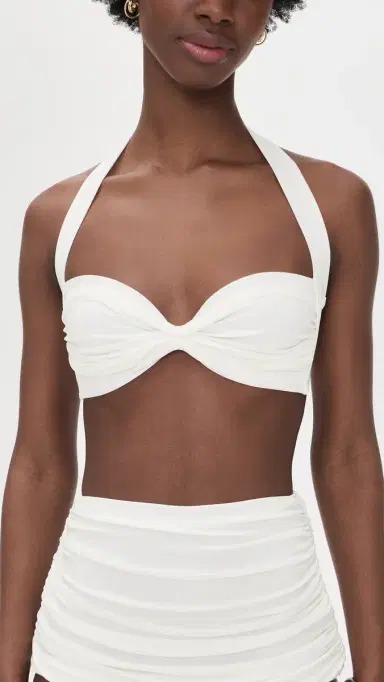 Norma Kamali Bill Bikini Top now White | Thumbnail 2 Norma Kamali Bill Bikini Top now White | Thumbnail 2