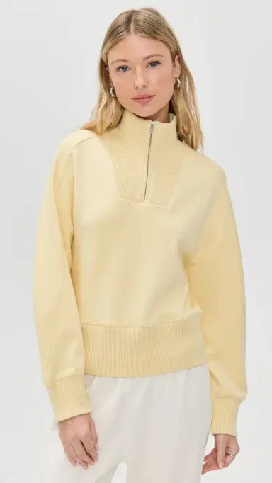 LE BOP Thea Quarter-Zip Pullover Butter Yellow | Thumbnail 2 LE BOP Thea Quarter-Zip Pullover Butter Yellow | Thumbnail 2