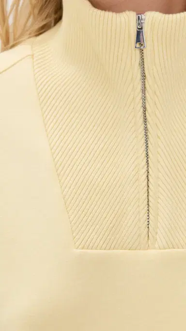 LE BOP Thea Quarter-Zip Pullover Butter Yellow | Thumbnail 6 LE BOP Thea Quarter-Zip Pullover Butter Yellow | Thumbnail 6