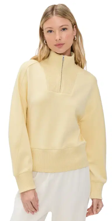 LE BOP Thea Quarter-Zip Pullover Butter Yellow | Thumbnail 1 LE BOP Thea Quarter-Zip Pullover Butter Yellow | Thumbnail 1