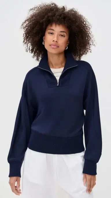 LE BOP Thea Quarter-Zip Pullover Navy | Thumbnail 2 LE BOP Thea Quarter-Zip Pullover Navy | Thumbnail 2