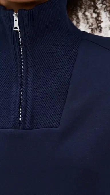 LE BOP Thea Quarter-Zip Pullover Navy | Thumbnail 6 LE BOP Thea Quarter-Zip Pullover Navy | Thumbnail 6