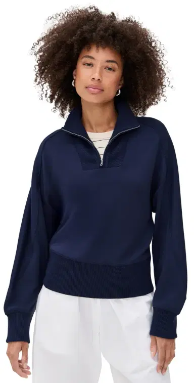 LE BOP Thea Quarter-Zip Pullover Navy | Thumbnail 1 LE BOP Thea Quarter-Zip Pullover Navy | Thumbnail 1
