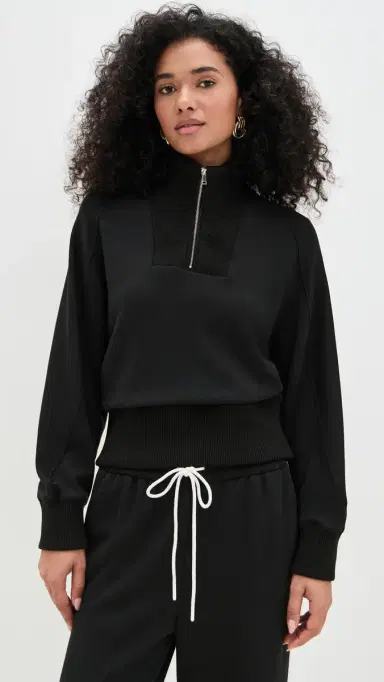 LE BOP Thea Quarter-Zip Pullover Black | Thumbnail 2 LE BOP Thea Quarter-Zip Pullover Black | Thumbnail 2