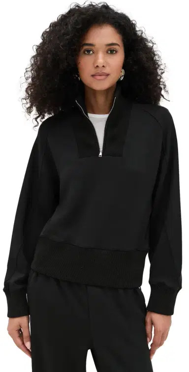 LE BOP Thea Quarter-Zip Pullover Black | Thumbnail 1 LE BOP Thea Quarter-Zip Pullover Black | Thumbnail 1