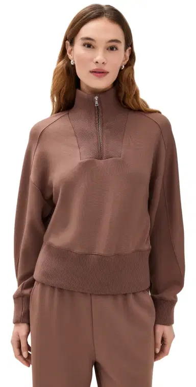 LE BOP Thea Quarter-Zip Pullover Nutmeg | Thumbnail 1 LE BOP Thea Quarter-Zip Pullover Nutmeg | Thumbnail 1