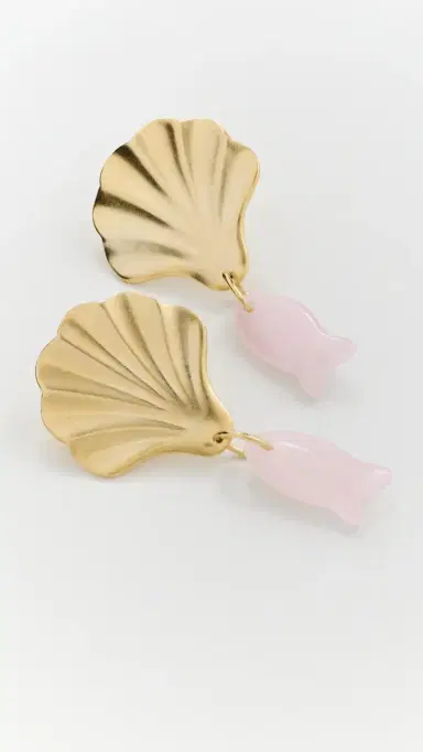 Brinker + Eliza Juno Earrings Rose Quartz | Thumbnail 4 Brinker + Eliza Juno Earrings Rose Quartz | Thumbnail 4