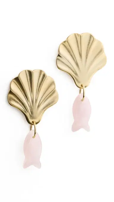 Brinker + Eliza Juno Earrings Rose Quartz | Thumbnail 5 Brinker + Eliza Juno Earrings Rose Quartz | Thumbnail 5