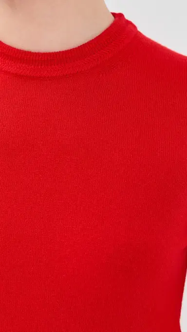 Jil Sander Crew Neck Long Sleeve Sweater Rouge | Thumbnail 6 Jil Sander Crew Neck Long Sleeve Sweater Rouge | Thumbnail 6