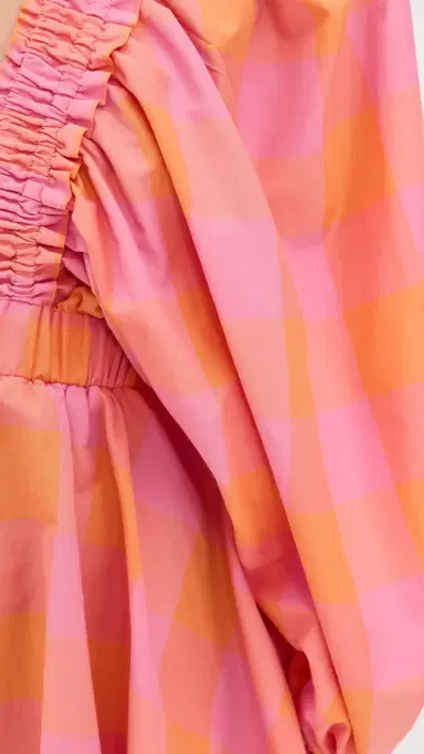 Sundress Alicia Romper Big Gingham Orange And Pink M/L | Thumbnail 6 Sundress Alicia Romper Big Gingham Orange And Pink M/L | Thumbnail 6