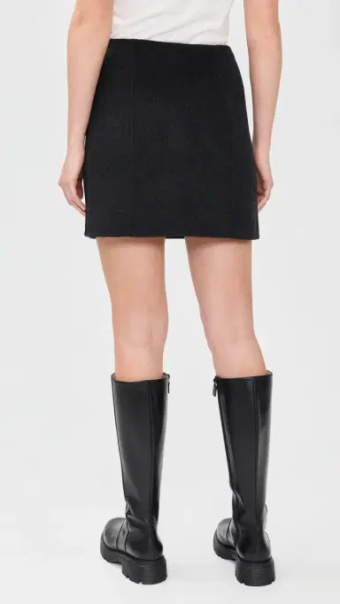 Alex Mill Naomi Doubleface Wool Miniskirt Charcoal | Thumbnail 3 Alex Mill Naomi Doubleface Wool Miniskirt Charcoal | Thumbnail 3