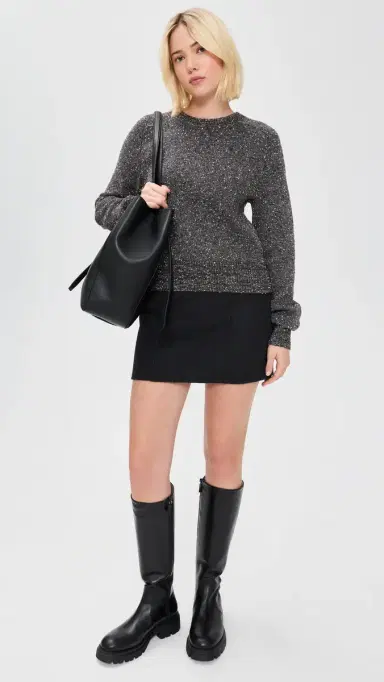 Alex Mill Naomi Doubleface Wool Miniskirt Charcoal | Thumbnail 5 Alex Mill Naomi Doubleface Wool Miniskirt Charcoal | Thumbnail 5