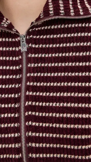 Madewell Zip Up Knit Jacket Pomegranate tripe | Thumbnail 6 Madewell Zip Up Knit Jacket Pomegranate tripe | Thumbnail 6