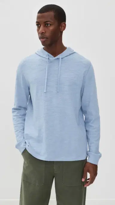 Faherty Sunwashed Slub Hoodie Blue Isle | Thumbnail 2 Faherty Sunwashed Slub Hoodie Blue Isle | Thumbnail 2