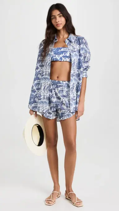 STAUD Boyana Shorts Blue Toile | Thumbnail 5 STAUD Boyana Shorts Blue Toile | Thumbnail 5