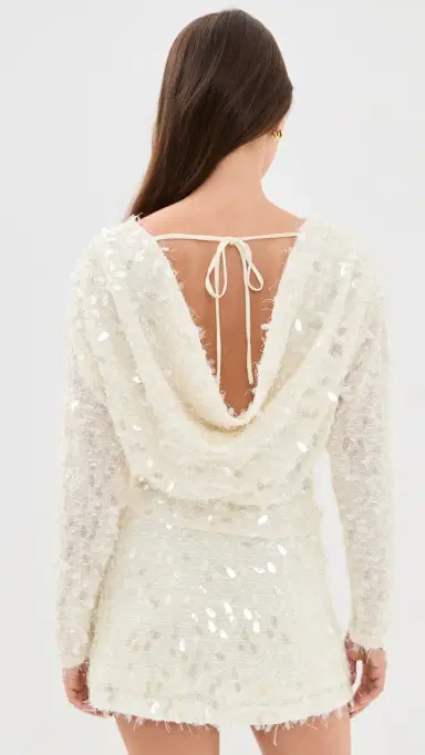 Bailey Rose Sequin Long Sleeve Top Champagne | Thumbnail 3 Bailey Rose Sequin Long Sleeve Top Champagne | Thumbnail 3