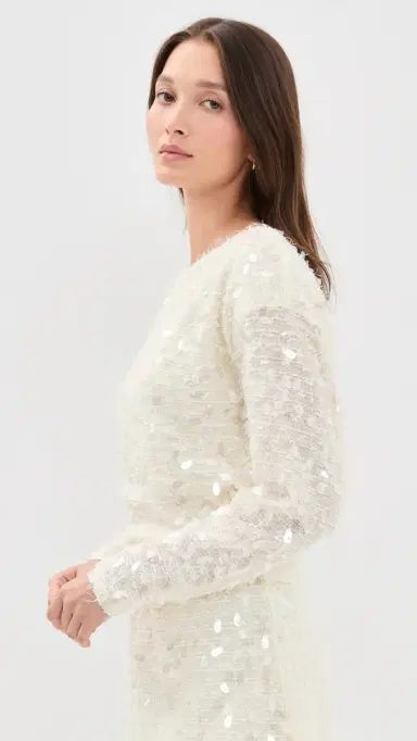 Bailey Rose Sequin Long Sleeve Top Champagne | Thumbnail 4 Bailey Rose Sequin Long Sleeve Top Champagne | Thumbnail 4