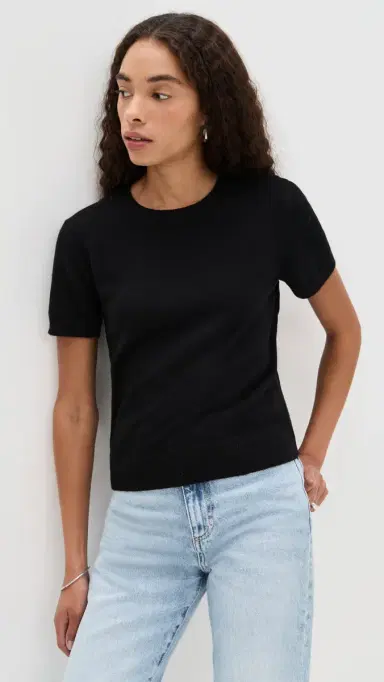 Vince Cashmere Blend Tee Black L | Thumbnail 2 Vince Cashmere Blend Tee Black L | Thumbnail 2