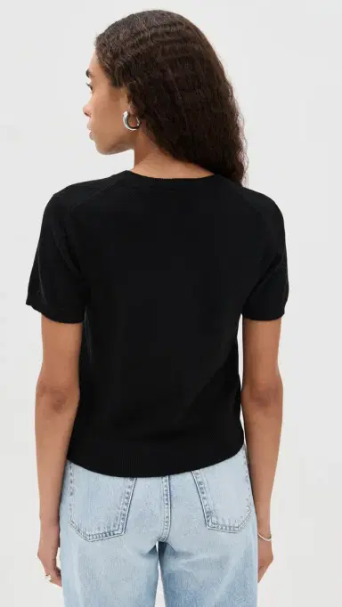 Vince Cashmere Blend Tee Black L | Thumbnail 3 Vince Cashmere Blend Tee Black L | Thumbnail 3