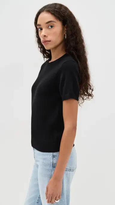 Vince Cashmere Blend Tee Black L | Thumbnail 4 Vince Cashmere Blend Tee Black L | Thumbnail 4