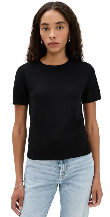 Vince Cashmere Blend Tee Black L | Thumbnail 1 Vince Cashmere Blend Tee Black L | Thumbnail 1