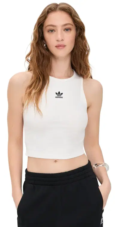 Adidas Essentials Rib Tank White XS | Thumbnail 1 Adidas Essentials Rib Tank White XS | Thumbnail 1