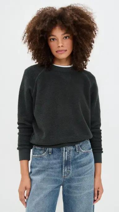 perfectwhitetee The Ziggy Inside Out Fleece Crew Vintage Black | Thumbnail 2 perfectwhitetee The Ziggy Inside Out Fleece Crew Vintage Black | Thumbnail 2