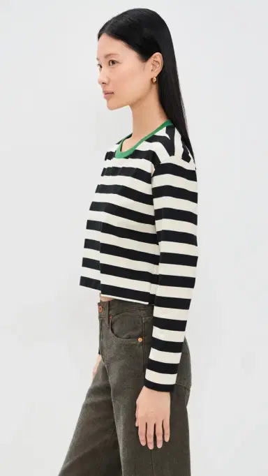 State & Lake Cricket Striped Tee Black/Ivory M | Thumbnail 4 State & Lake Cricket Striped Tee Black/Ivory M | Thumbnail 4