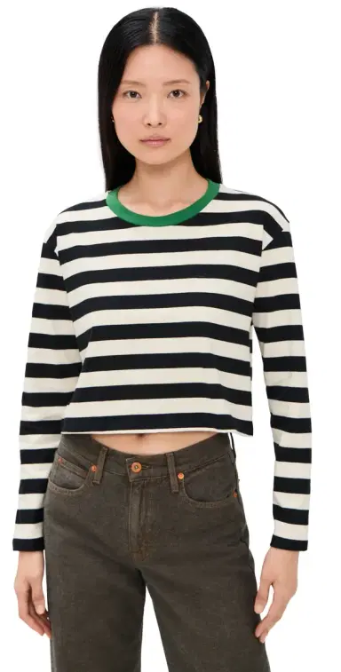 State & Lake Cricket Striped Tee Black/Ivory M | Thumbnail 1 State & Lake Cricket Striped Tee Black/Ivory M | Thumbnail 1