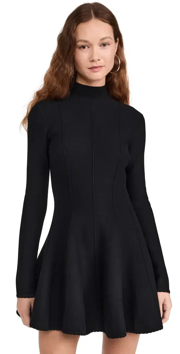 Knit Long leeve Corset Dress Black Knit Long leeve Corset Dress Black