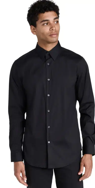 Theory ylvain Good Cotton Shirt Black | Thumbnail 1 Theory ylvain Good Cotton Shirt Black | Thumbnail 1