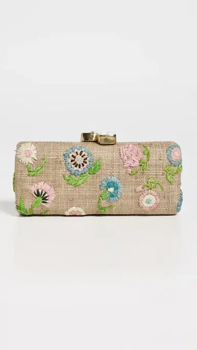PAMELA MUNSON Petite Fleur Clutch Natural/Pastel One Size | Thumbnail 2 PAMELA MUNSON Petite Fleur Clutch Natural/Pastel One Size | Thumbnail 2