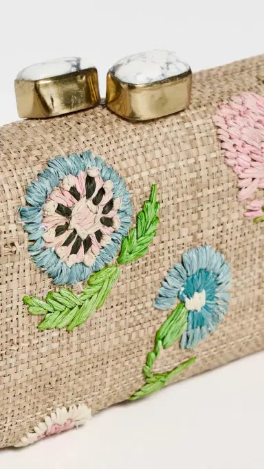 PAMELA MUNSON Petite Fleur Clutch Natural/Pastel One Size | Thumbnail 5 PAMELA MUNSON Petite Fleur Clutch Natural/Pastel One Size | Thumbnail 5