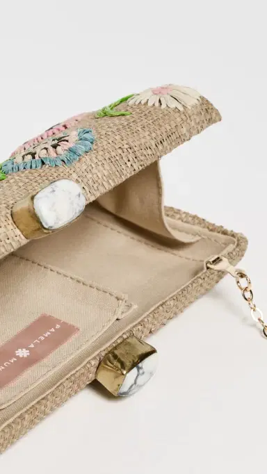 PAMELA MUNSON Petite Fleur Clutch Natural/Pastel One Size | Thumbnail 6 PAMELA MUNSON Petite Fleur Clutch Natural/Pastel One Size | Thumbnail 6