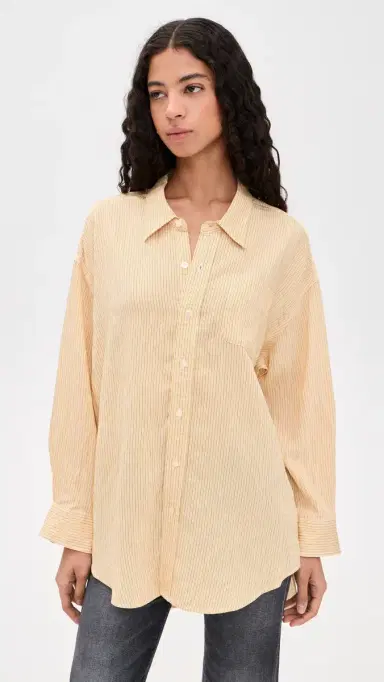 R13 Drop Neck Shirt Orange tripe | Thumbnail 2 R13 Drop Neck Shirt Orange tripe | Thumbnail 2