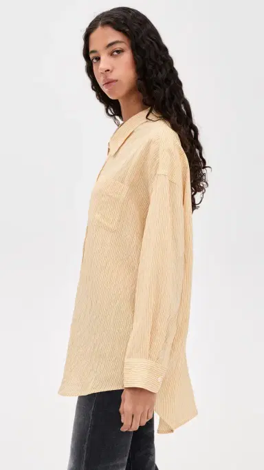 R13 Drop Neck Shirt Orange tripe | Thumbnail 4 R13 Drop Neck Shirt Orange tripe | Thumbnail 4
